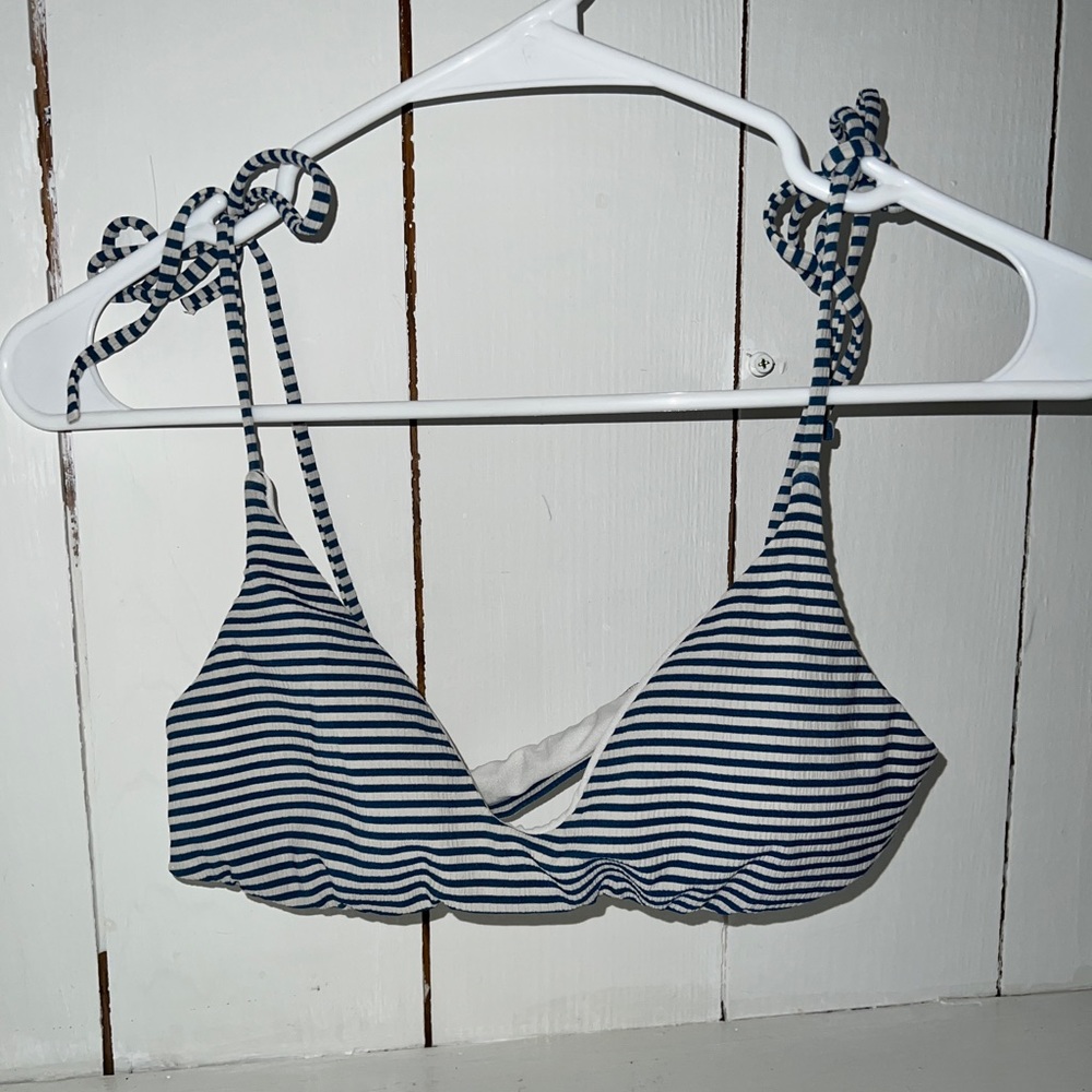 Billabong blue striped bathing suit top